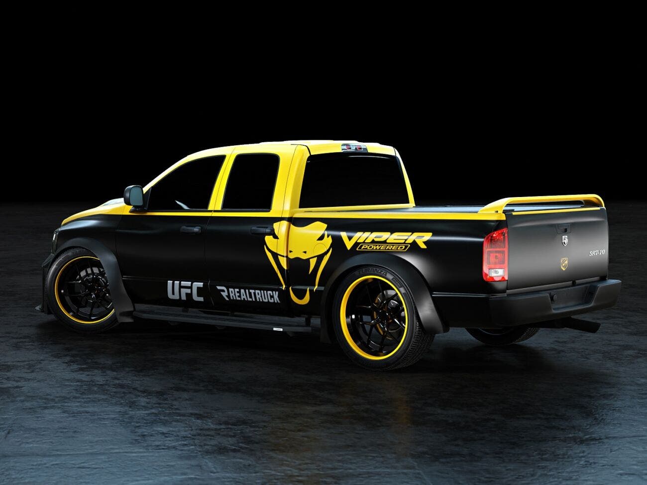 A 2005 Ram 1500 SRT-10 pickup customized by RealTruck