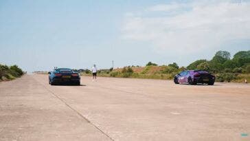 Maserati GT2 Stradale drag race Lamborghini