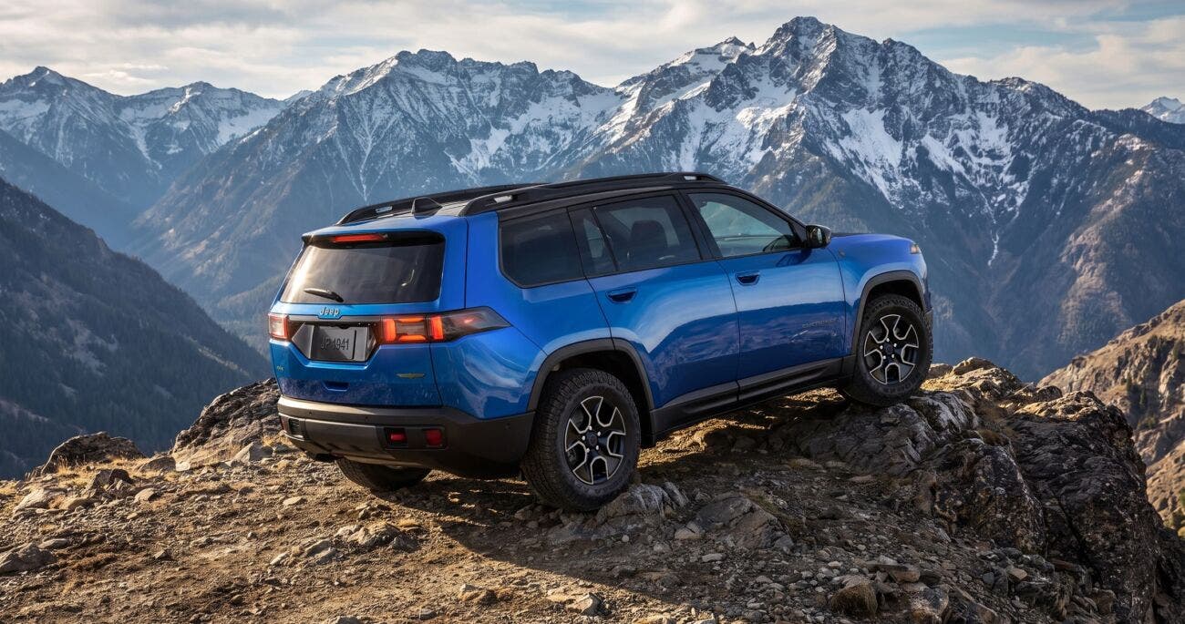2027 Jeep Cherokee Trailhawk Rear Three-Quarter
