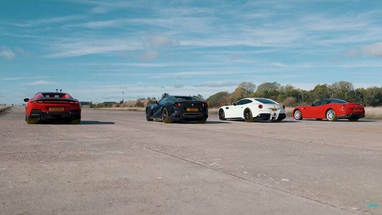 Ferrari V12 drag race
